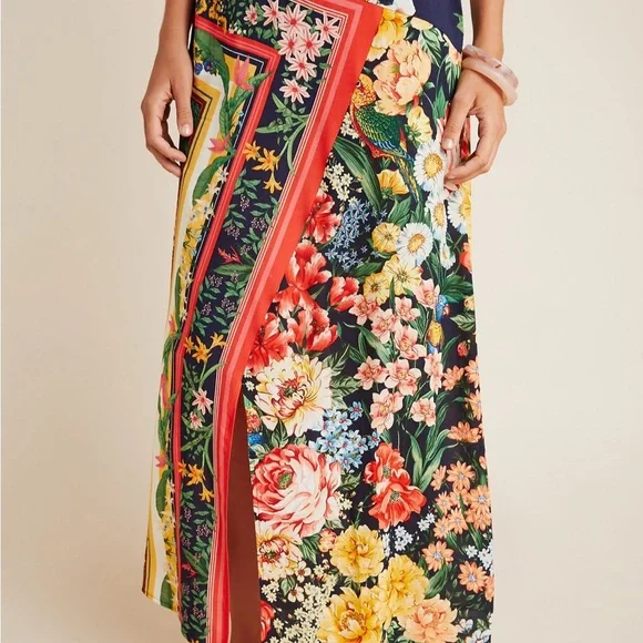 Farm Rio for Anthropologie Fiji Floral Midi maxi Skirt - Multicolor - Picture 2 of 8
